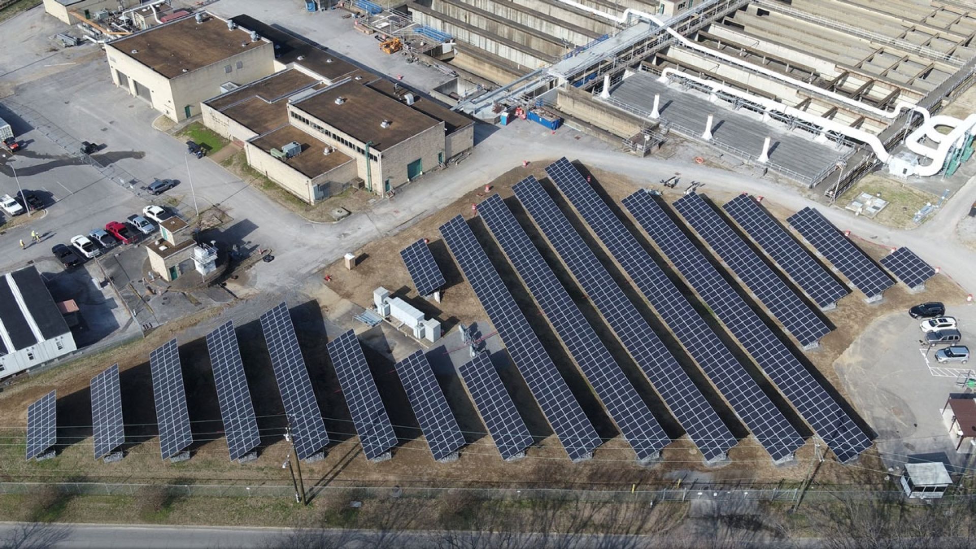 Solar Panels on Metro Water Services Treatment Plant in Nashville, TN