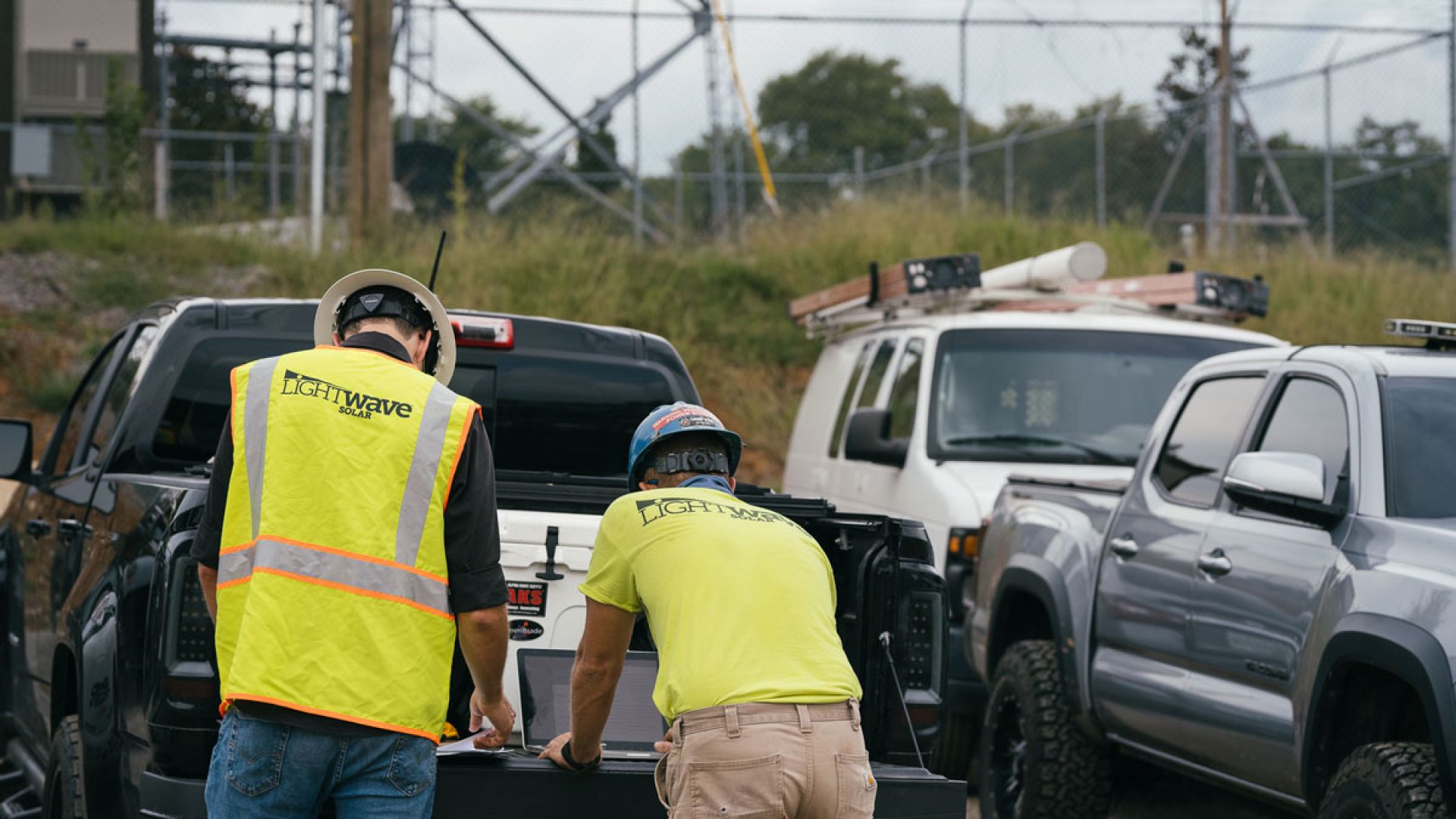 Lightwave employees on project site