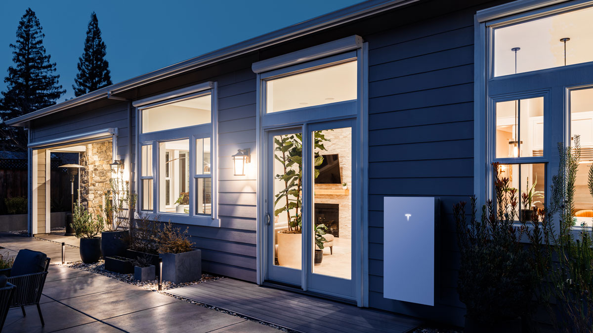 Home with Tesla Battery Backup System