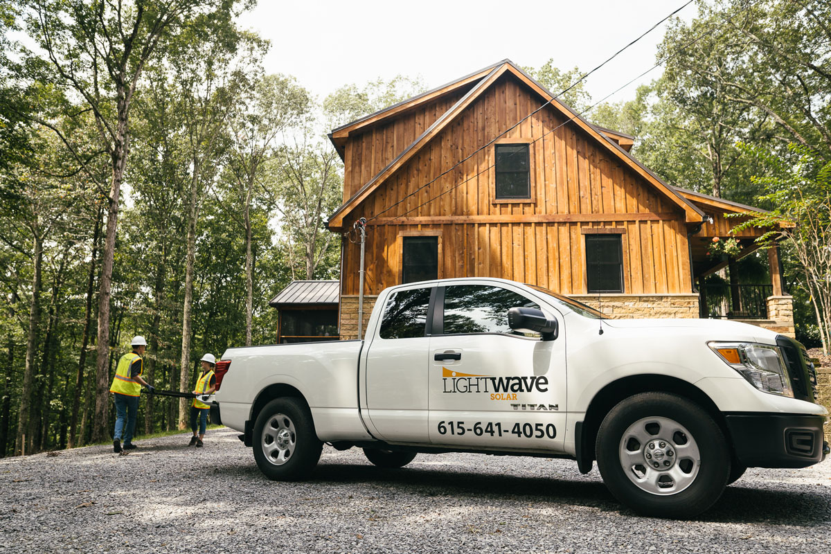 Lightwave Truck in front of residential solar project