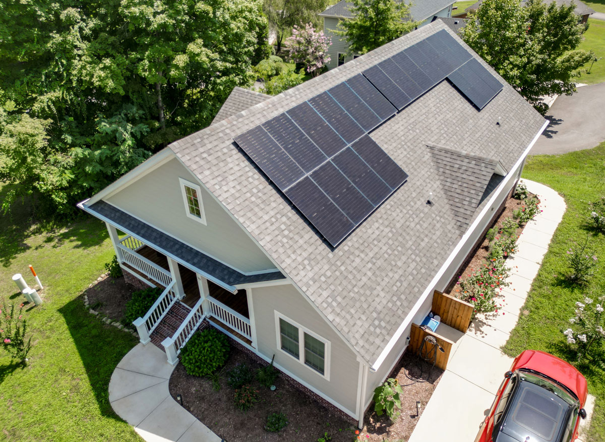 Roof Mounted Solar Panels on Residential New Build