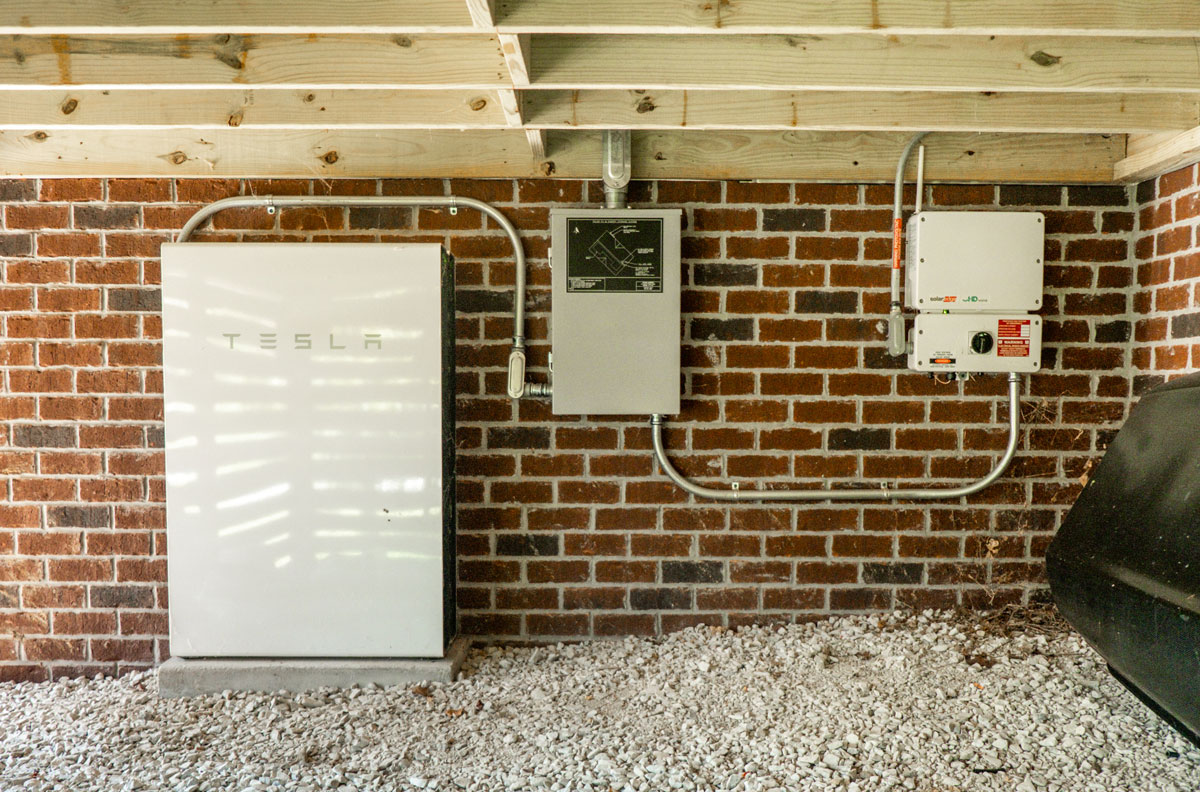 Tesla Powerwall Battery and SolarEdge Inverter at home in Sewanee